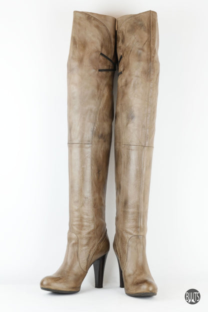 BUUTS Janet&Janet Overknees Leder schlamm 221003-5