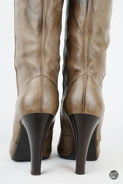 BUUTS Janet&Janet Overknees Leder schlamm 221003-7