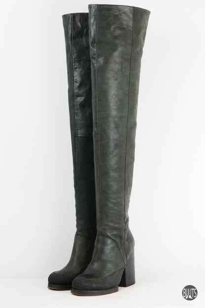 BUUTS Free People Overknees Leder grau 221012-2