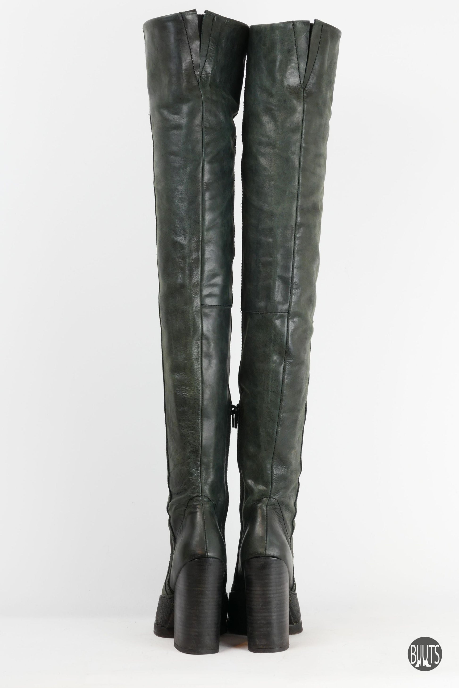 BUUTS Free People Overknees Leder grau 221012-4