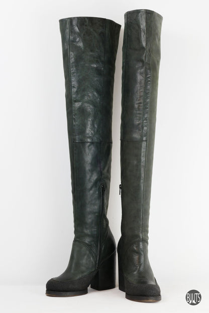 BUUTS Free People Overknees Leder grau 221012-5