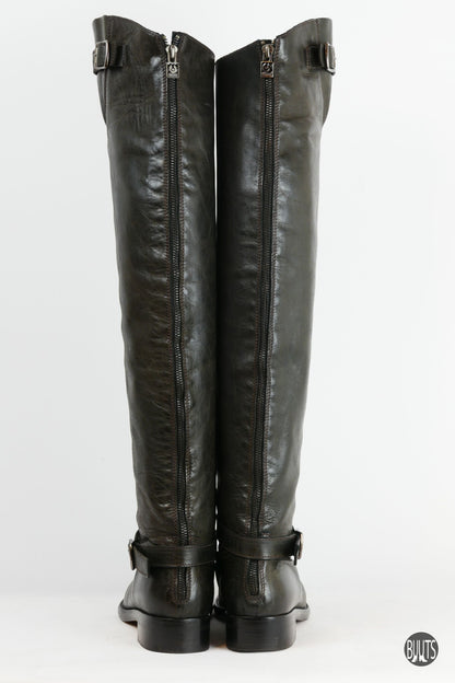 BUUTS Belstaff Overknees Leder schwarz 221013-3