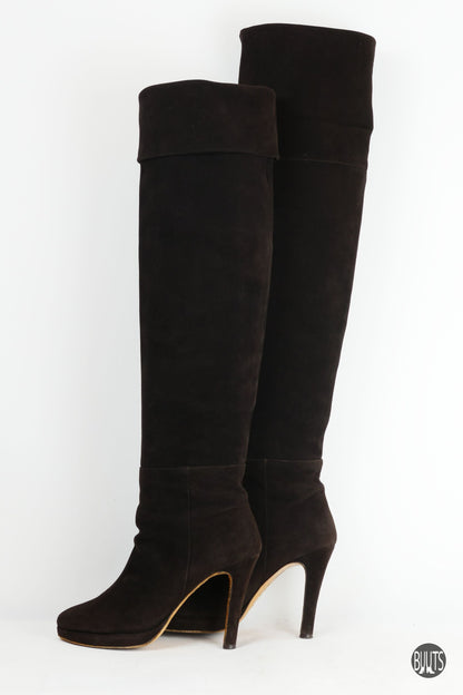 BUUTS Unützer Overknees Wildleder dunkelbraun 221015-10