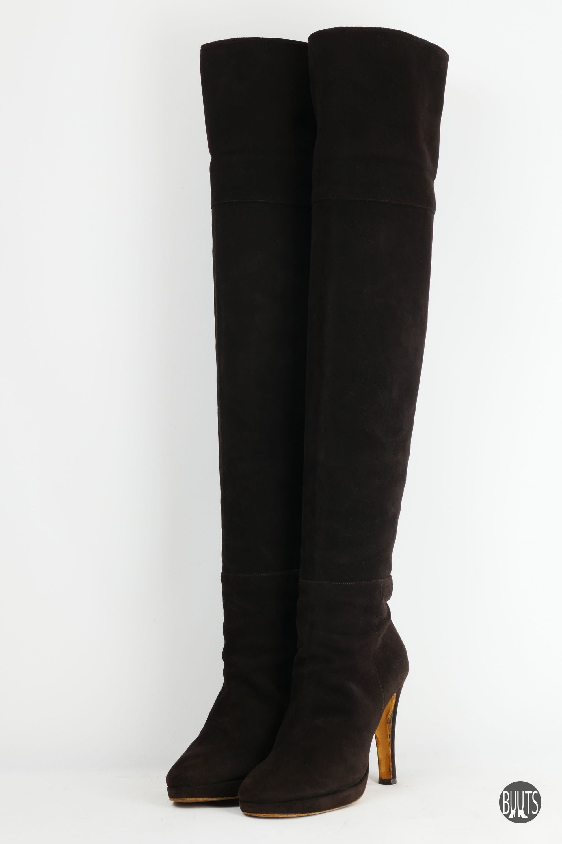 BUUTS Unützer Overknees Wildleder dunkelbraun 221015-2