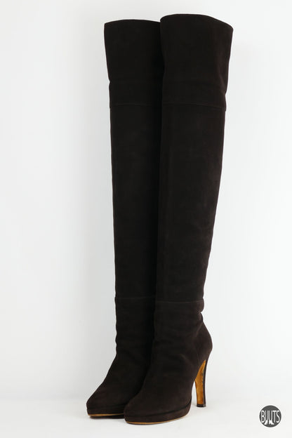 BUUTS Unützer Overknees Wildleder dunkelbraun 221015-2