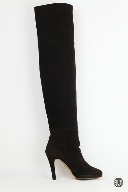 BUUTS Unützer Overknees Wildleder dunkelbraun 221015-6