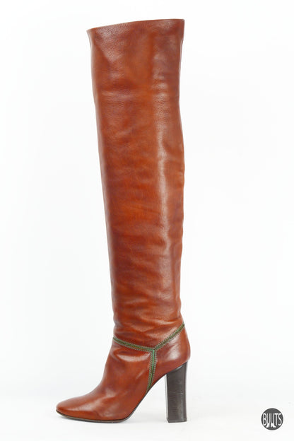 BUUTS Chloé Overknees Leder cognac 221023-1