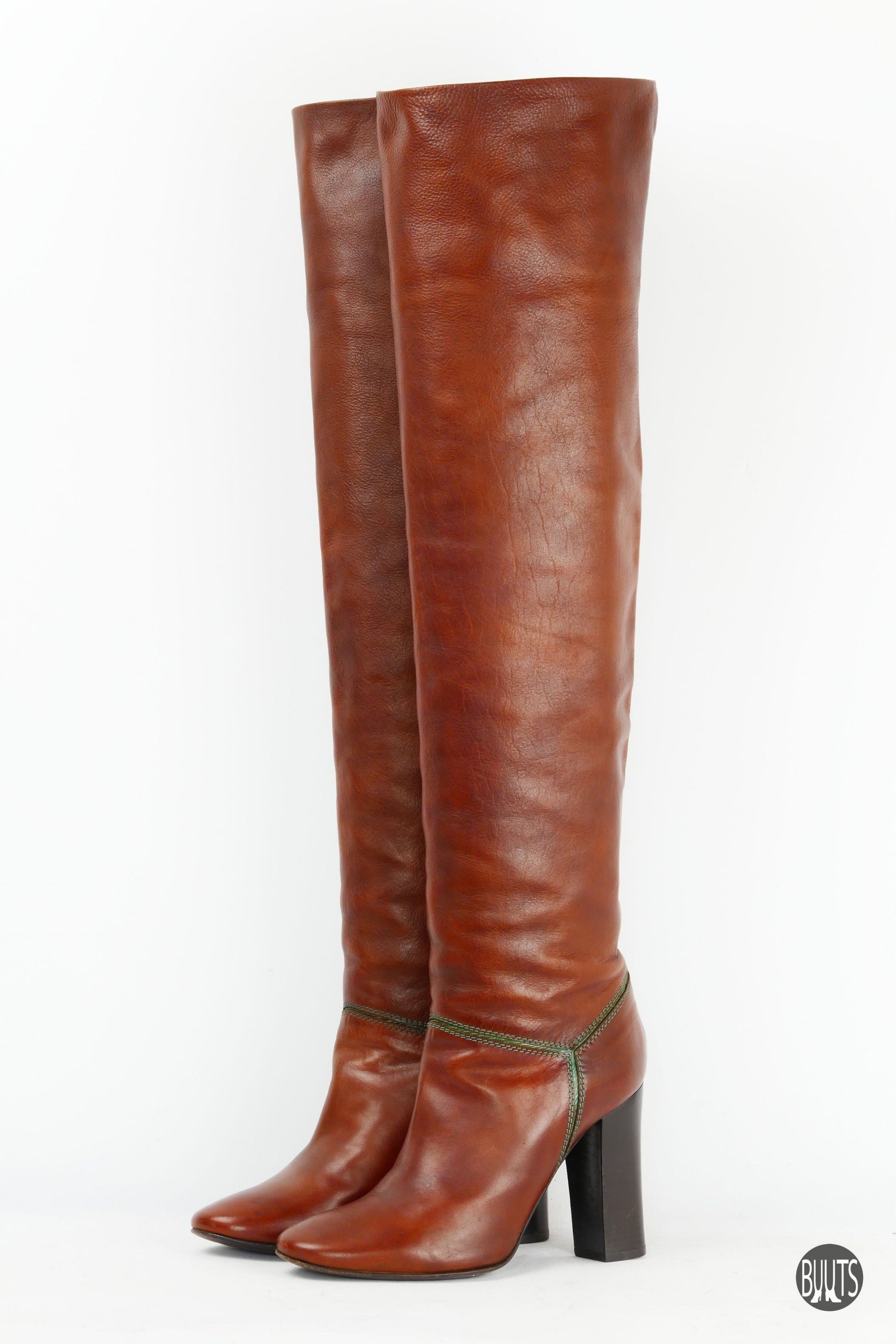 BUUTS Chloé Overknees Leder cognac 221023-2