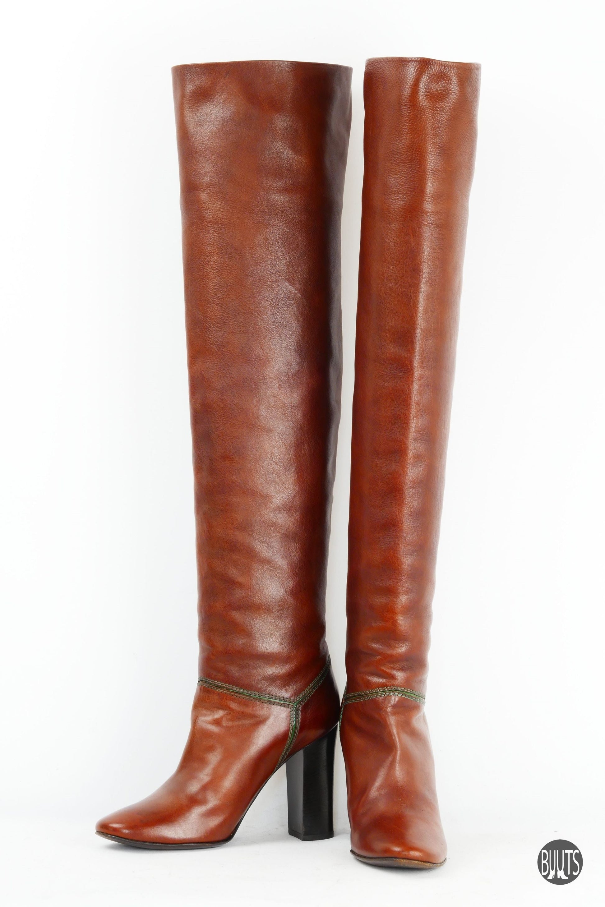 BUUTS Chloé Overknees Leder cognac 221023-4