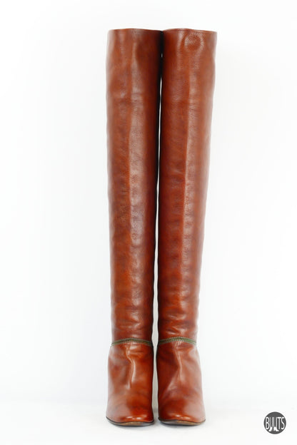 BUUTS Chloé Overknees Leder cognac 221023-5