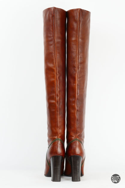 BUUTS Chloé Overknees Leder cognac 221023-6