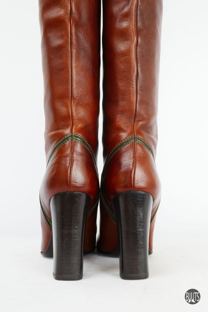 BUUTS Chloé Overknees Leder cognac 221023-7