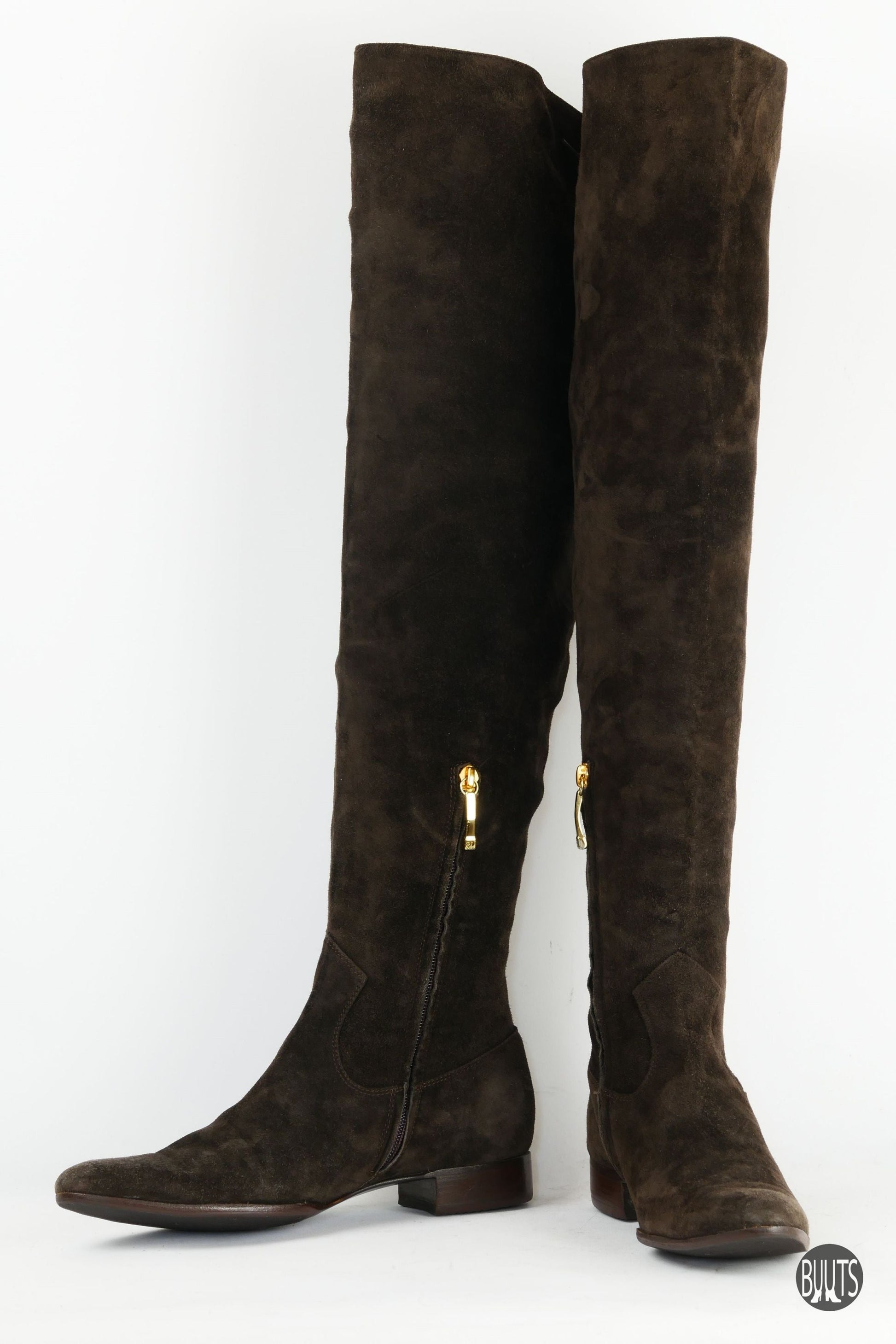 BUUTS Ralph Lauren Collection Overknees Wildleder dunkelbraun 221028-4