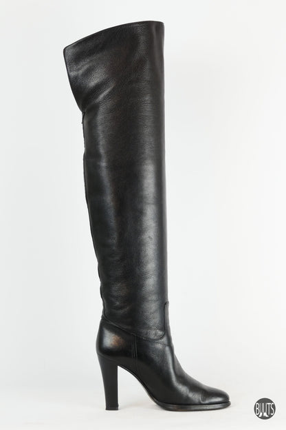 BUUTS Ralph Lauren Overknees Leder schwarz 221039-3