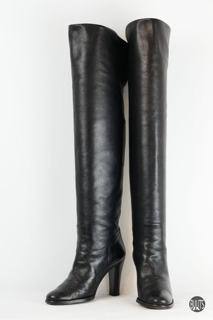 BUUTS Ralph Lauren Overknees Leder schwarz 221039-4