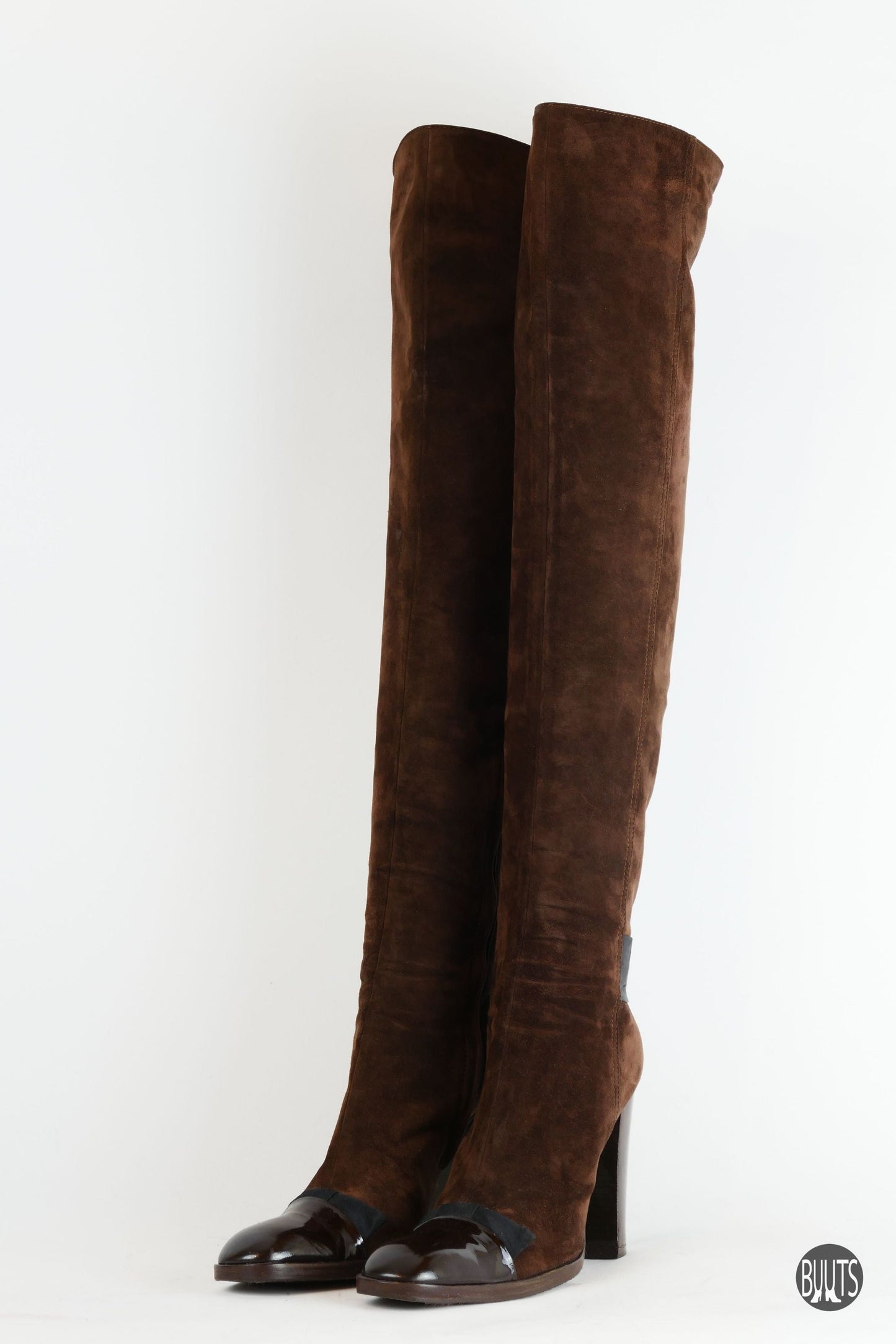 BUUTS Yves Saint Laurent Vintage-Stiefel Wildleder cognac 221042-2