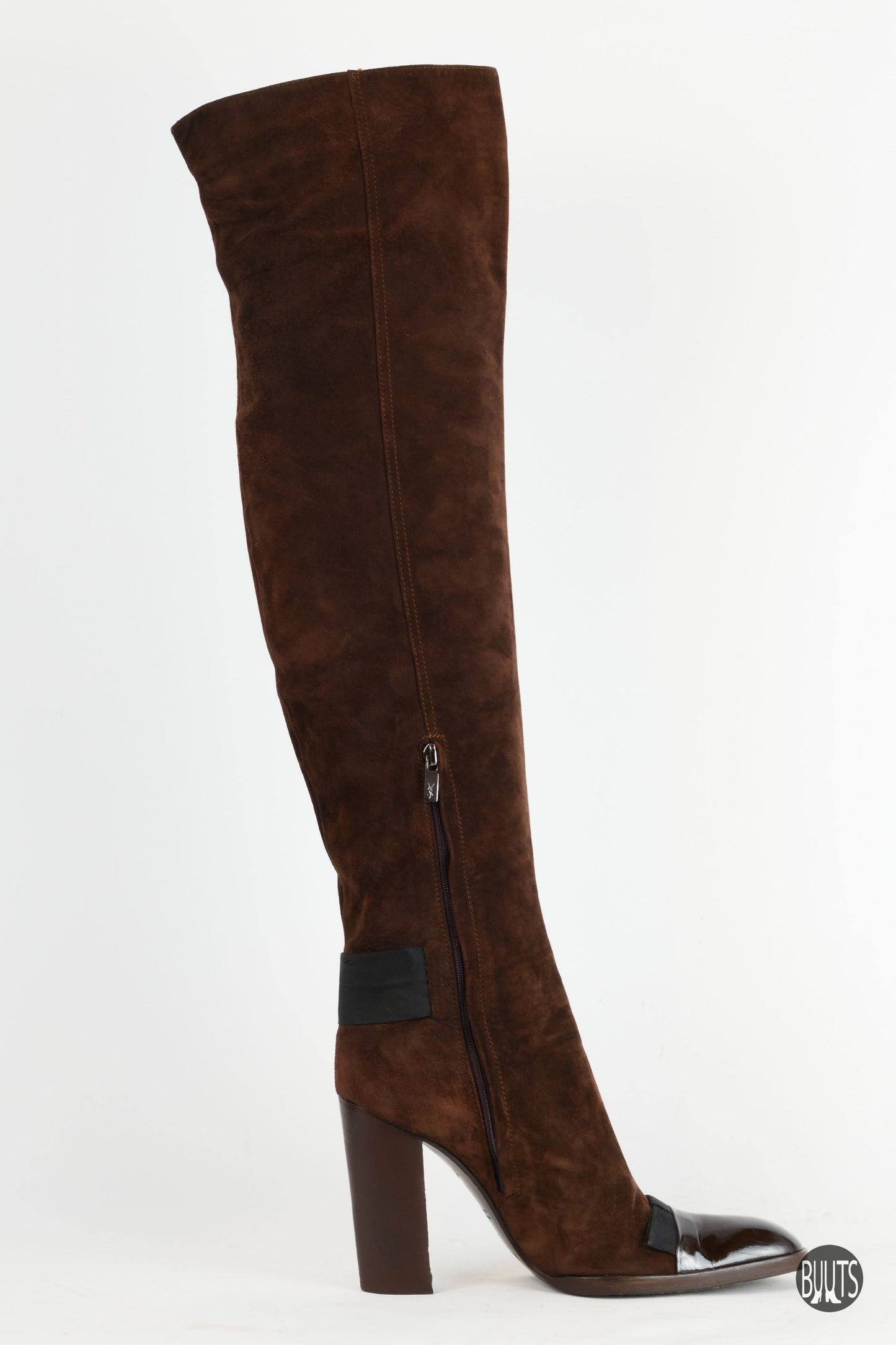 BUUTS Yves Saint Laurent Vintage-Stiefel Wildleder cognac 221042-3