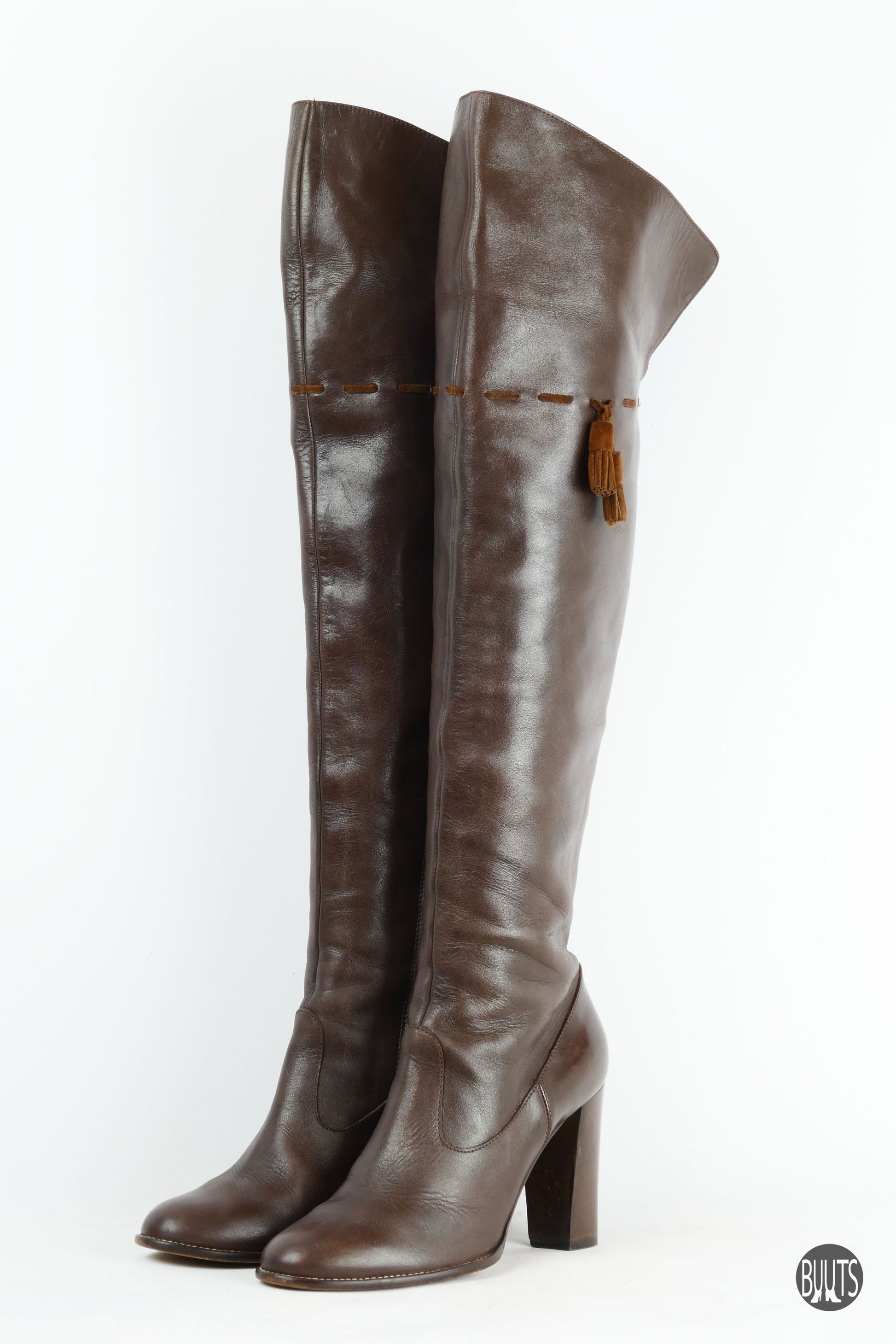 BUUTS Philosophy Di Alberta Ferretti Hohe Stiefel Leder dunkelbraun 221043-2