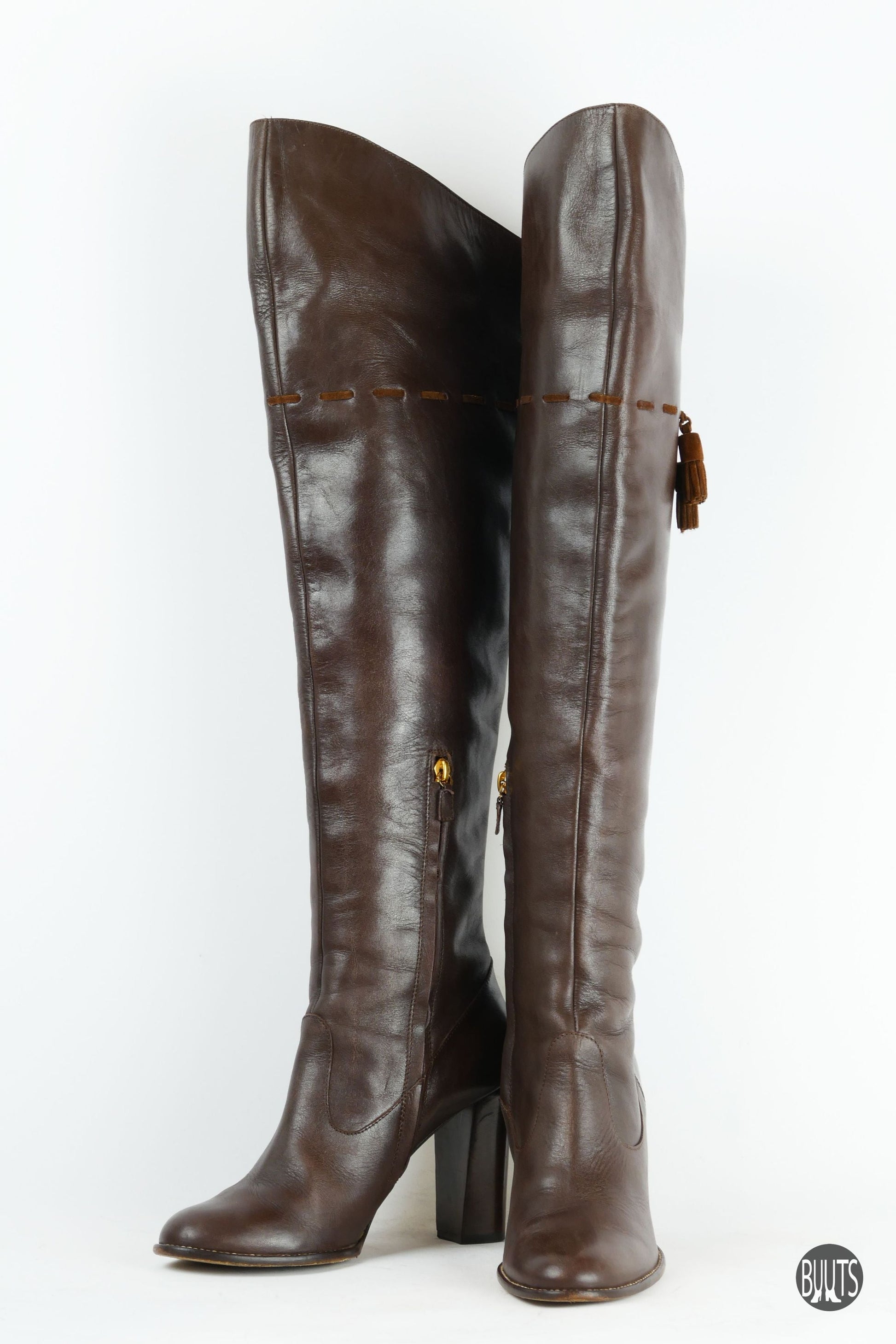 BUUTS Philosophy Di Alberta Ferretti Hohe Stiefel Leder dunkelbraun 221043-3