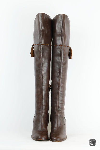 BUUTS Philosophy Di Alberta Ferretti Hohe Stiefel Leder dunkelbraun 221043-4