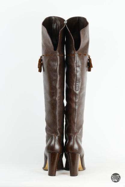 BUUTS Philosophy Di Alberta Ferretti Hohe Stiefel Leder dunkelbraun 221043-5