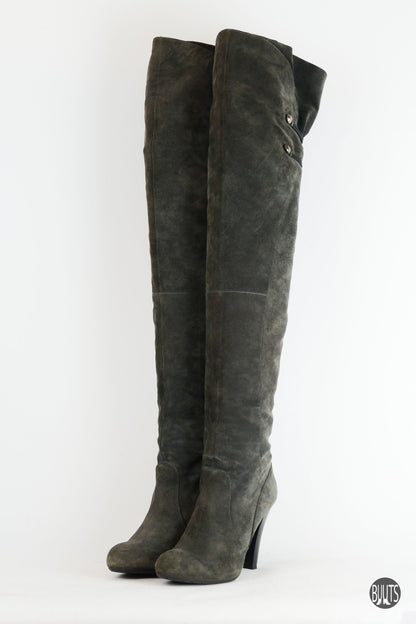 BUUTS Janet&Janet Overknees Wildleder grau 221045-2