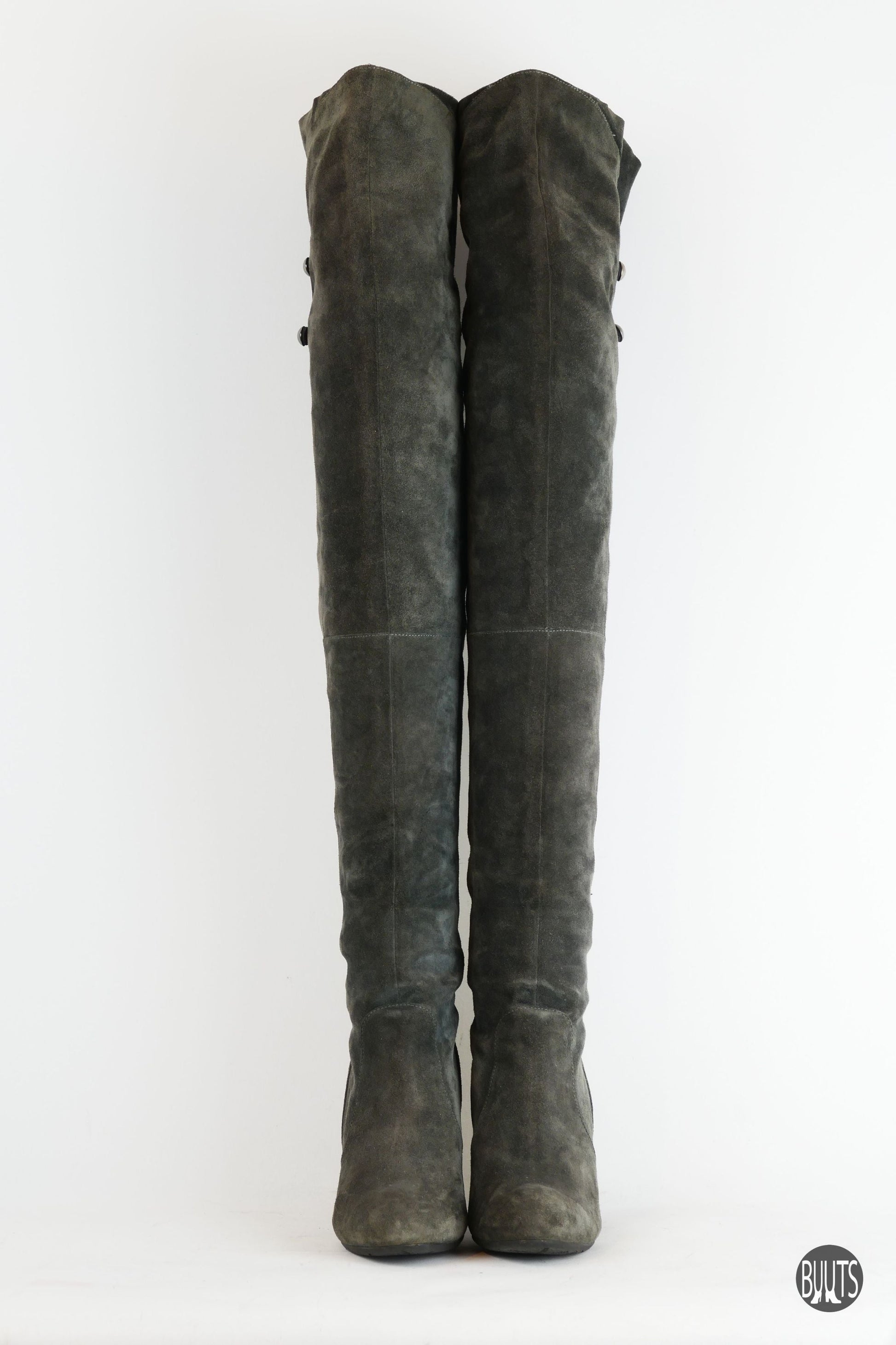 BUUTS Janet&Janet Overknees Wildleder grau 221045-5