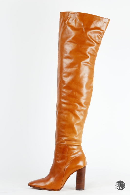 BUUTS Zara Overknees Leder cognac 221053-1