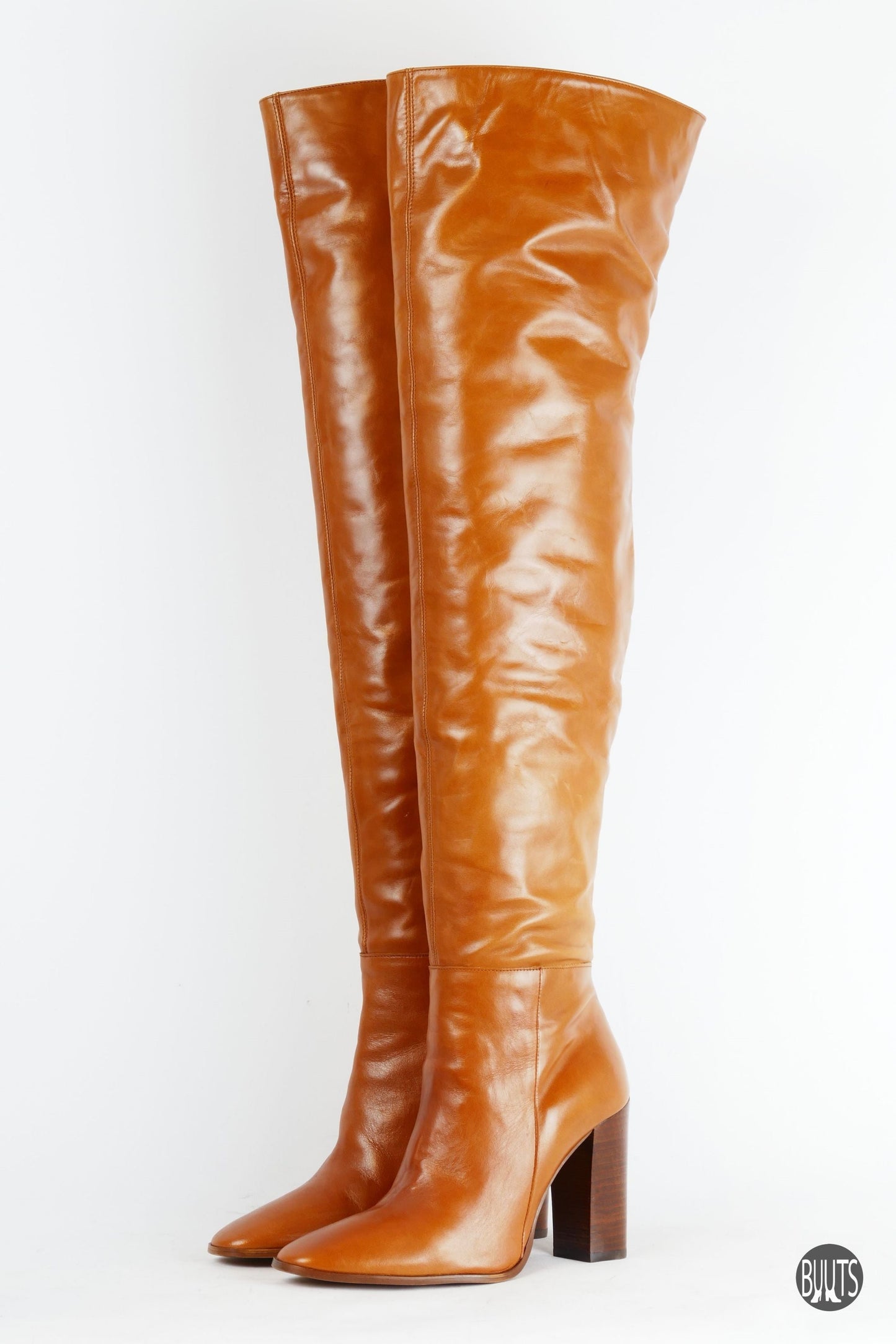 BUUTS Zara Overknees Leder cognac 221053-2