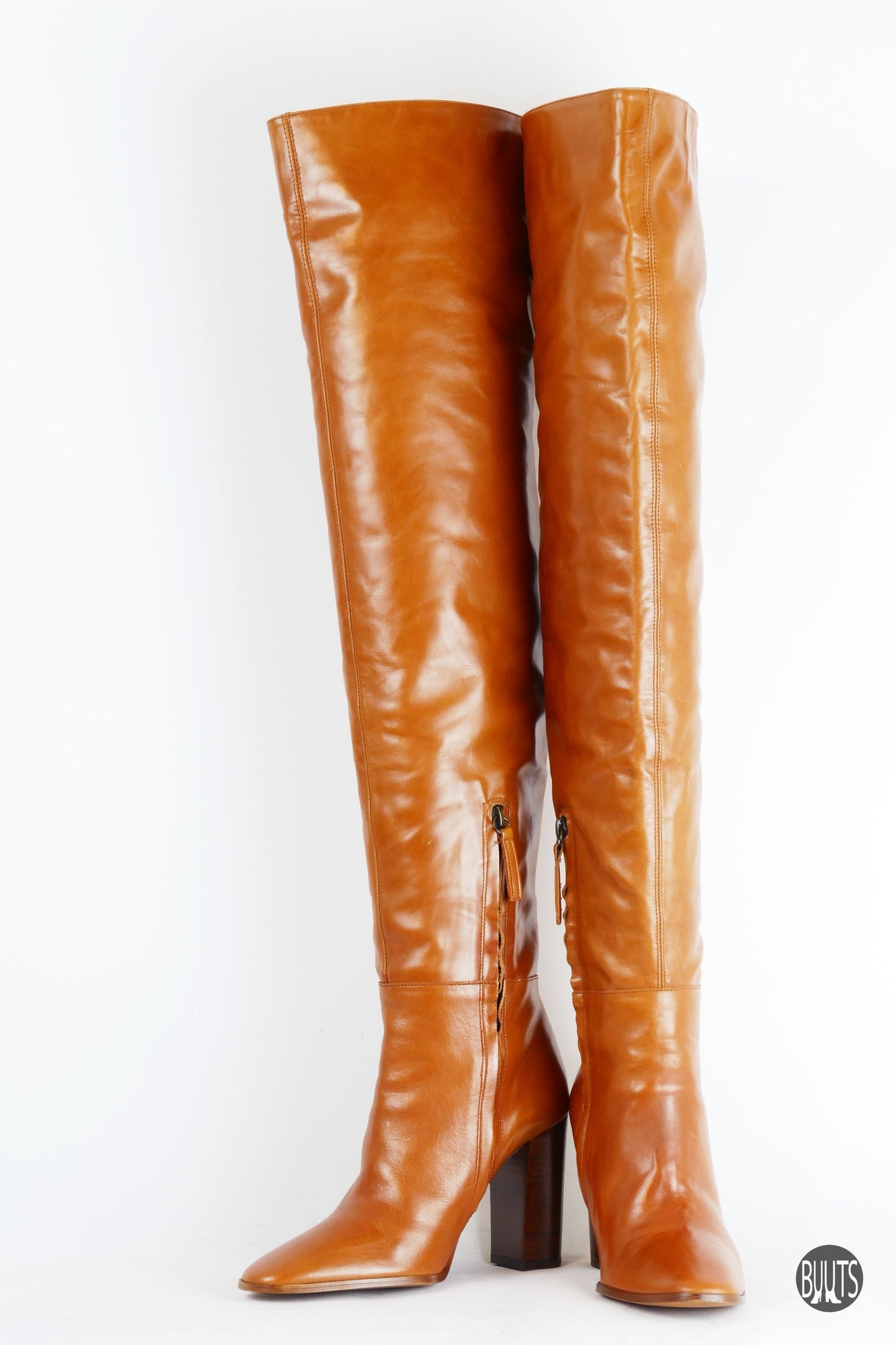 BUUTS Zara Overknees Leder cognac 221053-4