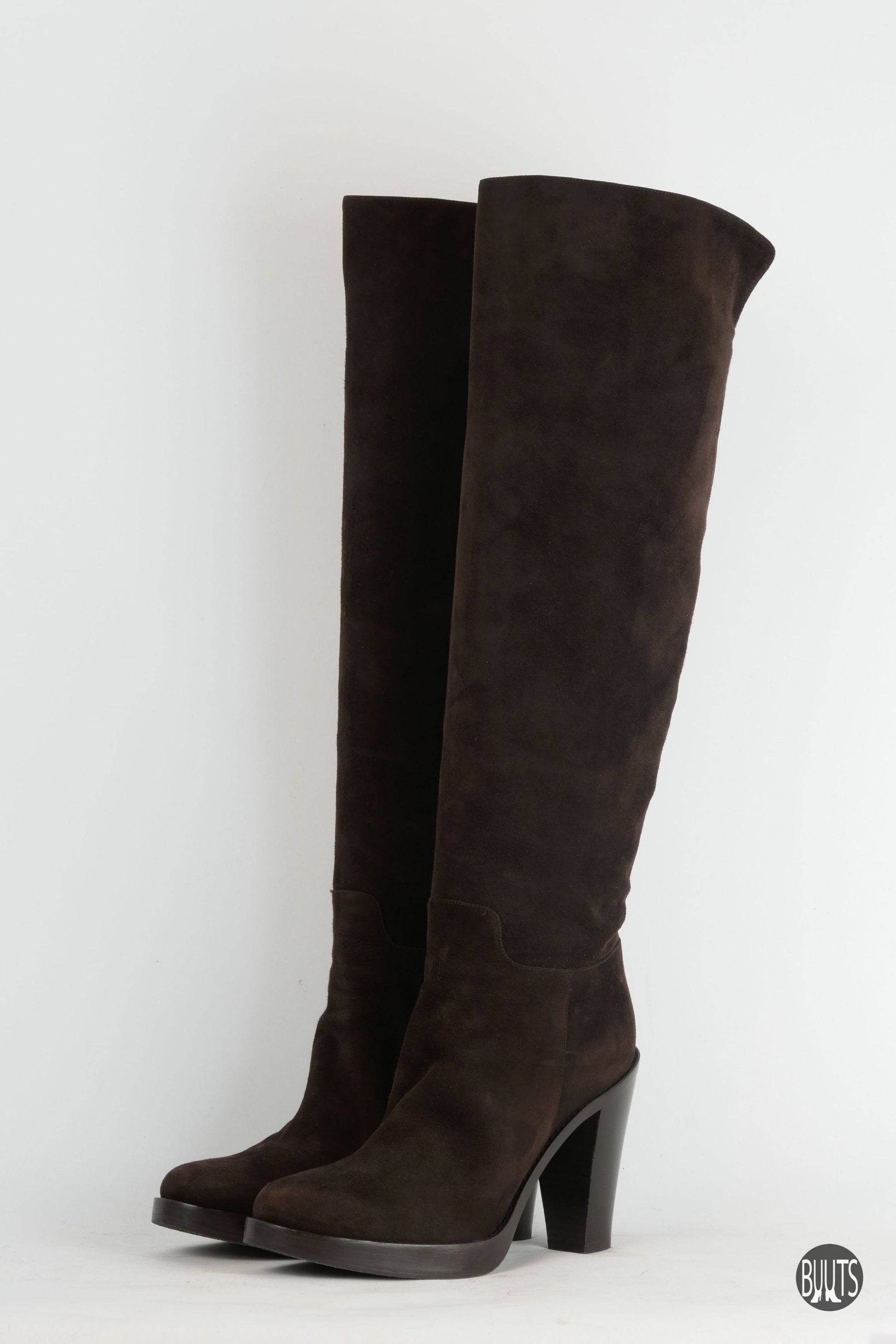 BUUTS Dolce&Gabbana Hohe Stiefel Wildleder dunkelbraun 221055-2