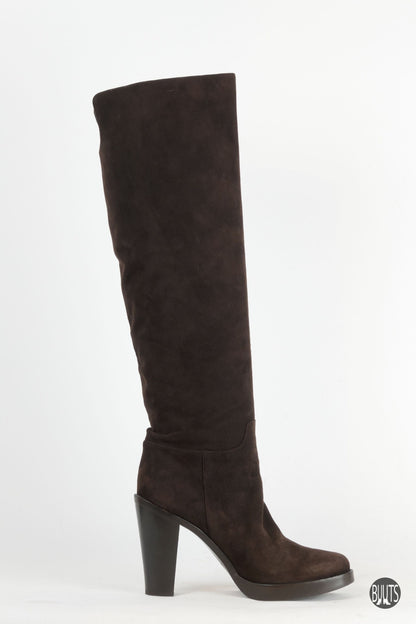 BUUTS Dolce&Gabbana Hohe Stiefel Wildleder dunkelbraun 221055-3