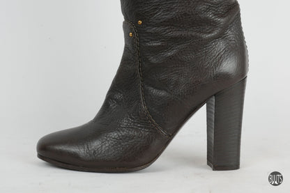 Stiefel Leder dunkelbraun
