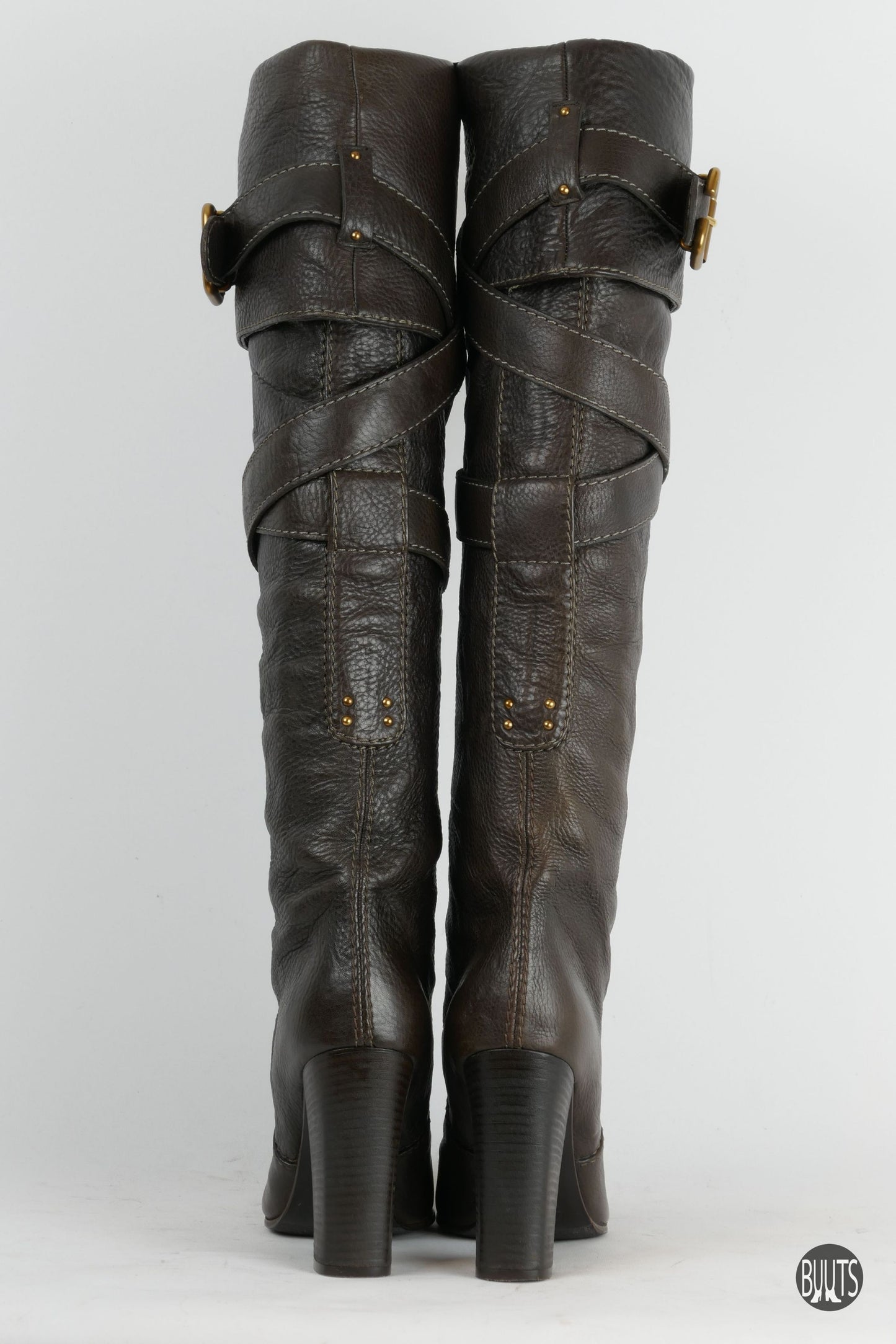 Stiefel Leder dunkelbraun