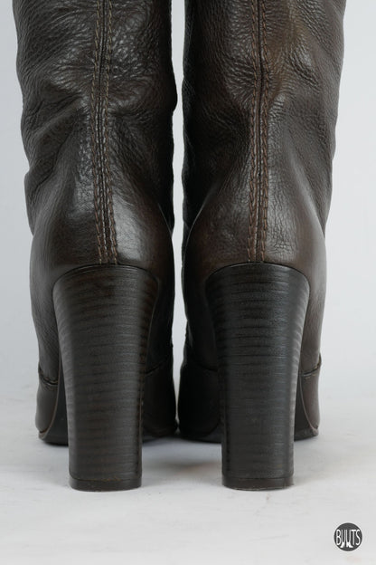 Stiefel Leder dunkelbraun