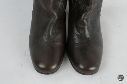 Stiefel Leder dunkelbraun