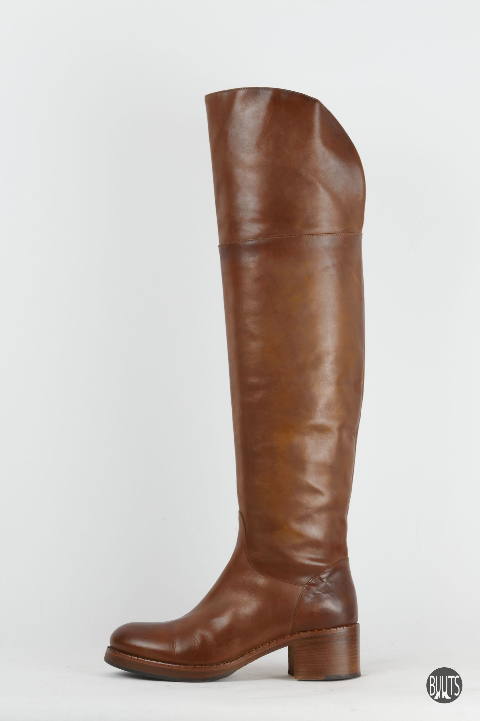 Overknees Leder cognac – BUUTS - Main Image