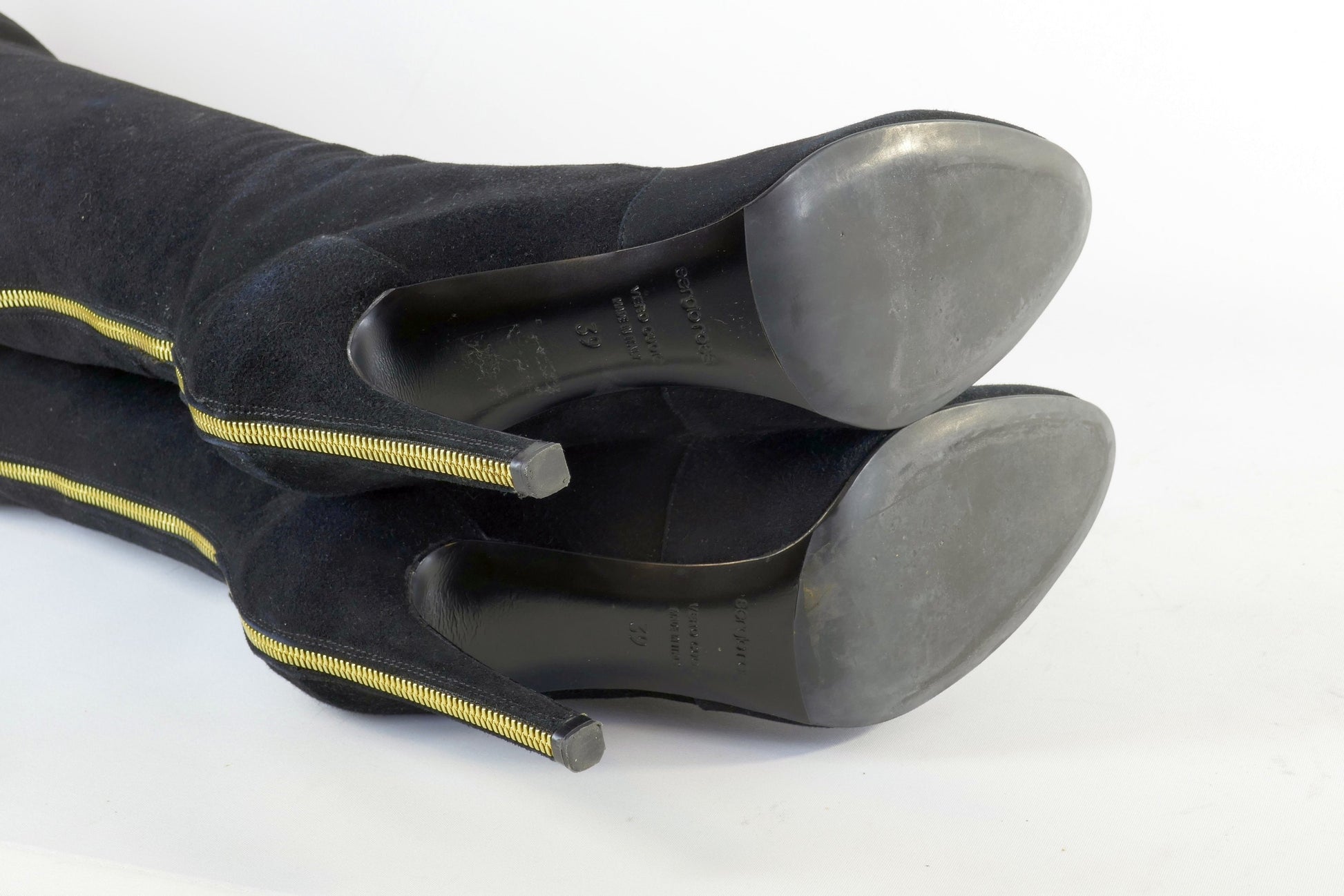 BUUTS Sergio Rossi Hohe Stiefel Leder schwarz 222027-11