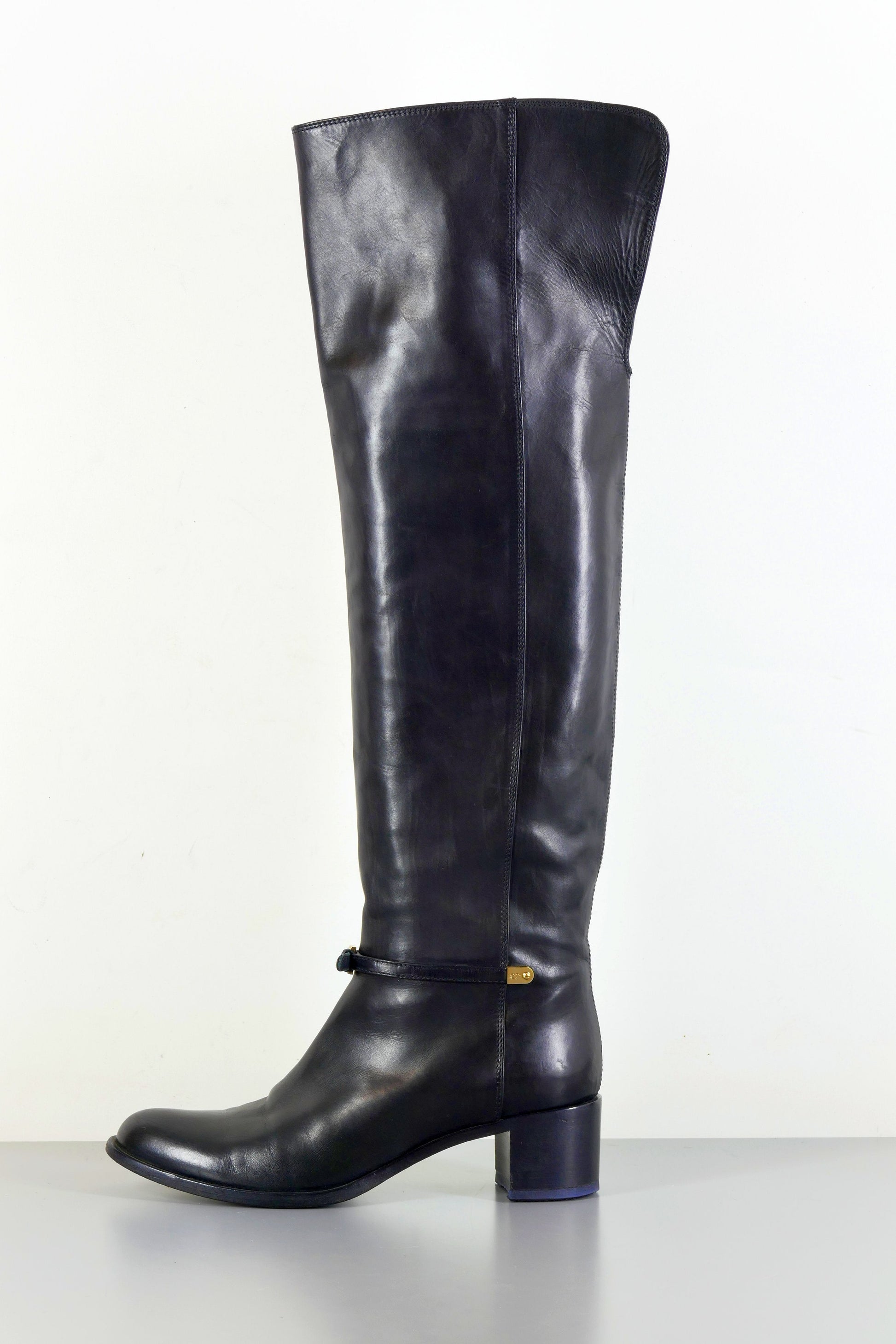 BUUTS Sergio Rossi Hohe Stiefel Leder schwarz 222027-1