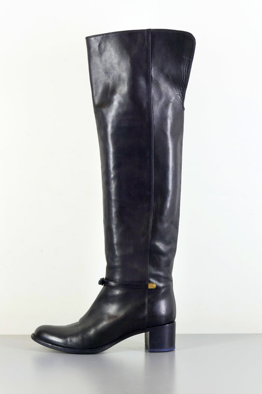BUUTS Sergio Rossi Hohe Stiefel Leder schwarz 222027-1