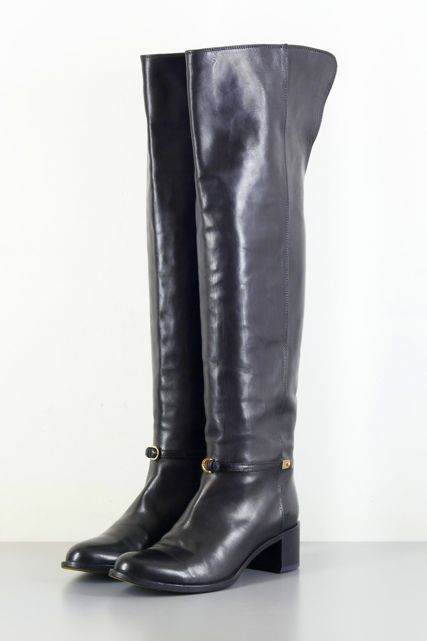 BUUTS Sergio Rossi Hohe Stiefel Leder schwarz 222027-2