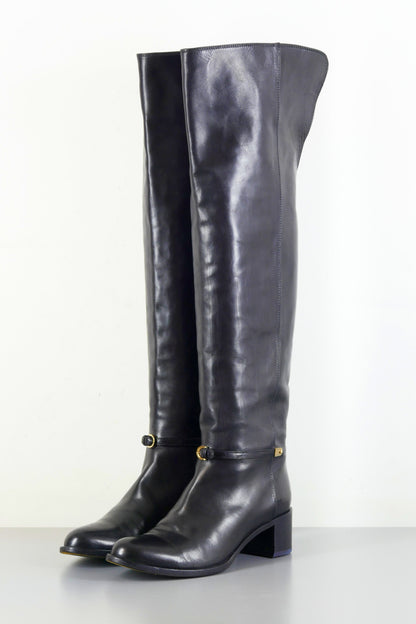 BUUTS Sergio Rossi Hohe Stiefel Leder schwarz 222027-2