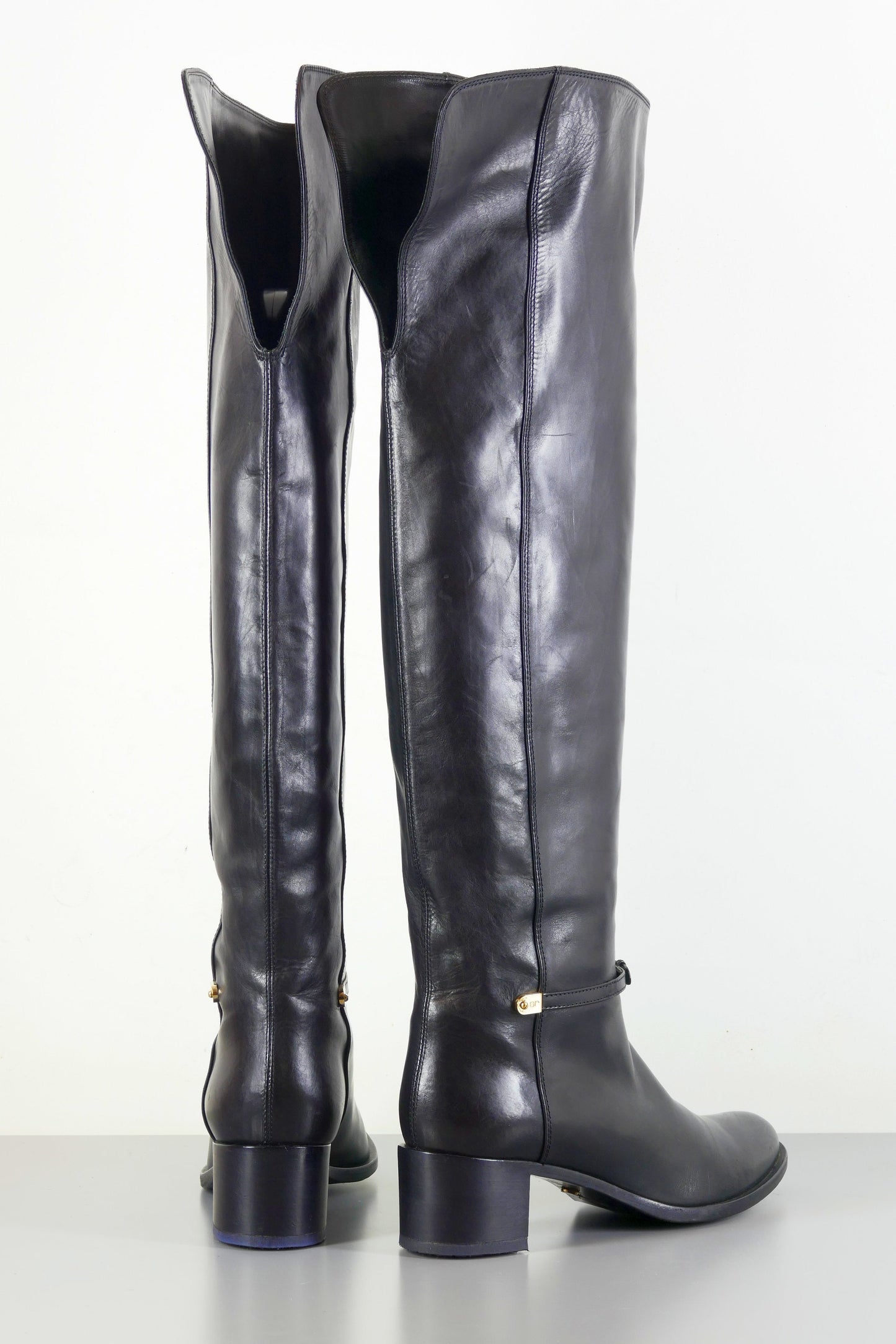 BUUTS Sergio Rossi Hohe Stiefel Leder schwarz 222027-4