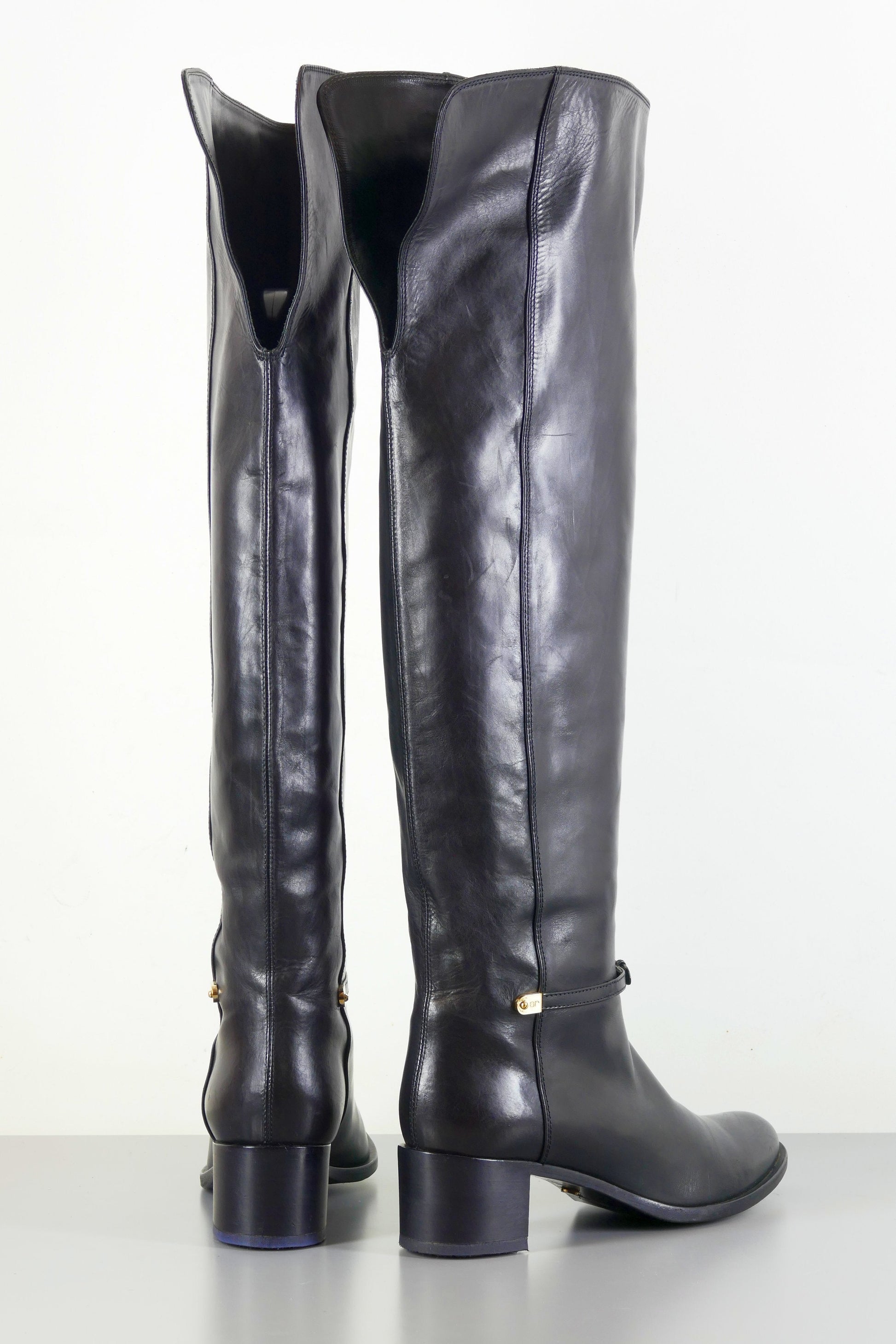 BUUTS Sergio Rossi Hohe Stiefel Leder schwarz 222027-4