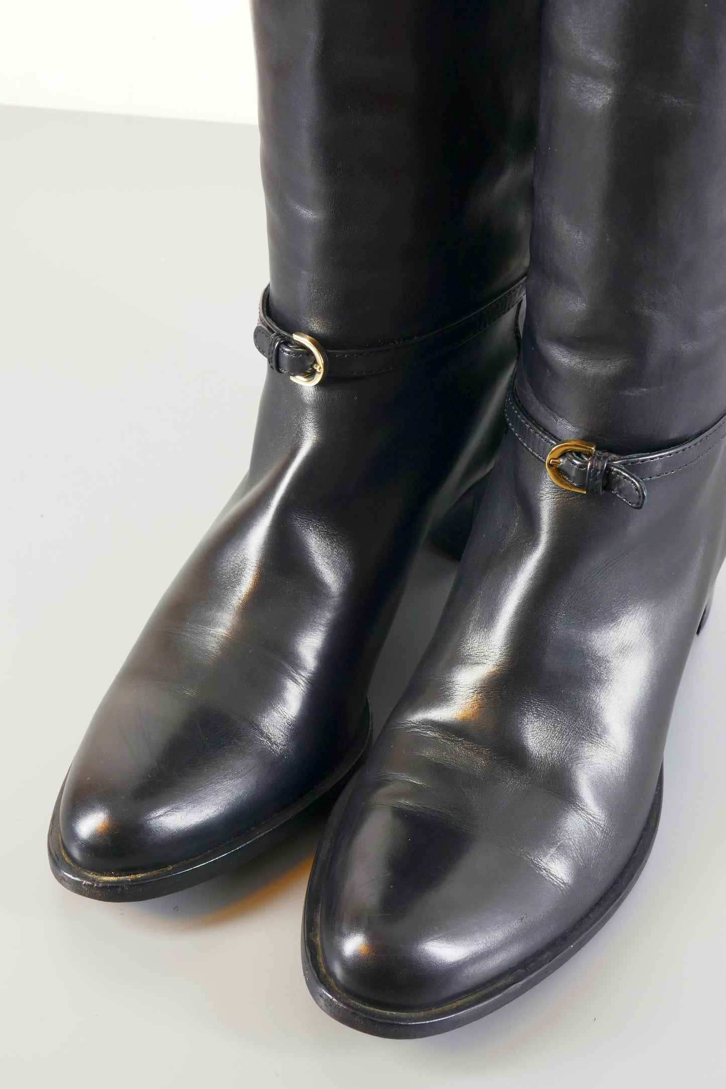 BUUTS Sergio Rossi Hohe Stiefel Leder schwarz 222027-5