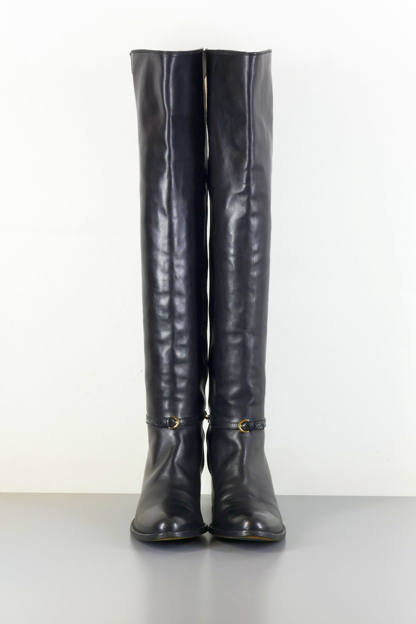 BUUTS Sergio Rossi Hohe Stiefel Leder schwarz 222027-6