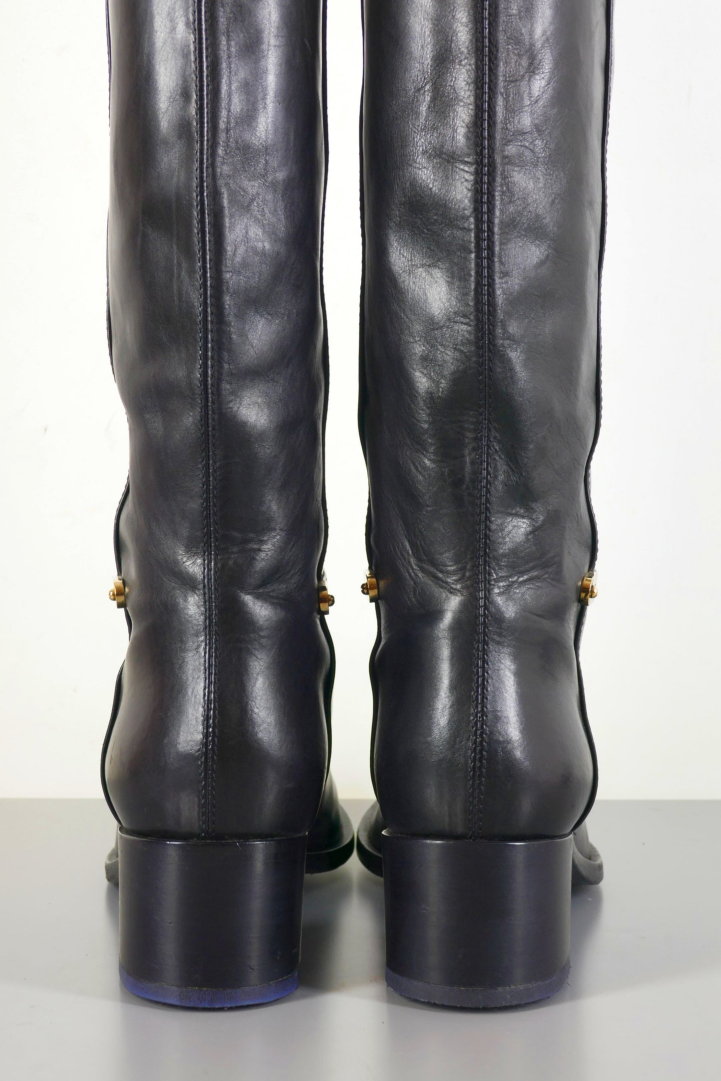 BUUTS Sergio Rossi Hohe Stiefel Leder schwarz 222027-8