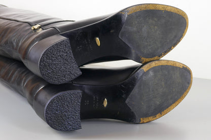 BUUTS Sergio Rossi Hohe Stiefel Leder schwarz 222027-9