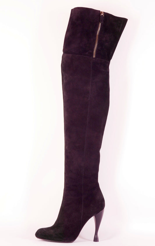 BUUTS Armani Overknees Wildleder schwarz 222030-1