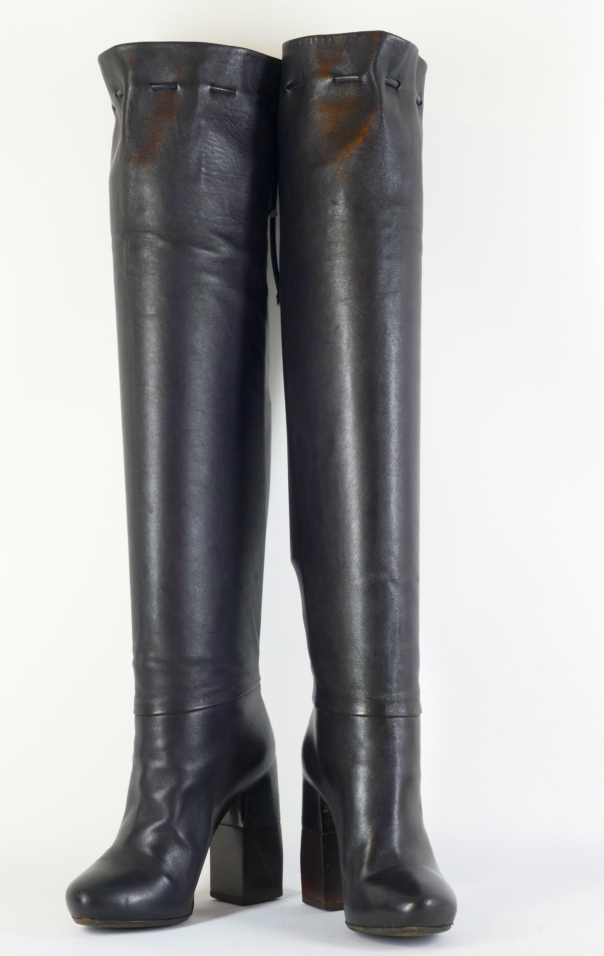 BUUTS Lanvin Overknees Leder schwarz 222036-4